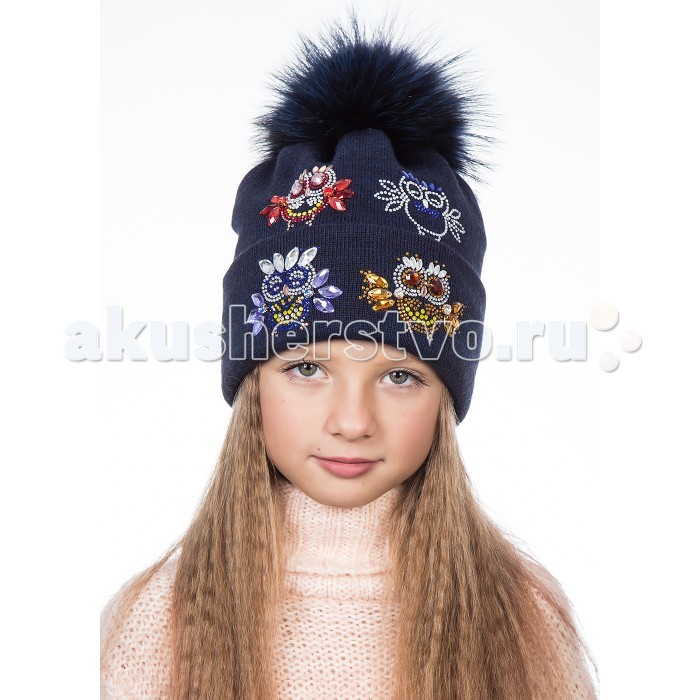

Level Pro Kids Шапочка с помпоном подростковая Совята трикотаж Б2