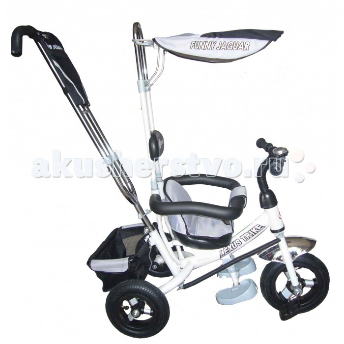 Велосипед трехколесный Funny Jaguar Lexus Mini Trike Air MS-0535Lexus Mini Trike Air MS-0535 Велосипед трехколесный Funny Jaguar Lexus Mini Trike Air MS-0535Lexus Mini Trike Air MS-0535Трехколесный велосипед Funny Jaguar Lexus Mini Trike Air MS-0535 с управляемой родительской ручкой и удобной корзинкой для игрушек. Регулируемый тент защищает малыша от солнца и дождя. Теперь на надувных колесах. Характеристики: Стальная облегченная рама Двойная хромированная родительская ручка управления Раздвижной барьер безопасности Комфортное регулируемое сиденье с мягким вкладышем На руле мягкая поролоновая накладка для защиты головы ребёнка Подголовник Складная подножка с противоскользящими насечками Регулируемый тент На руле металлический звонок На родительской ручке два кармашка Большие надувные колеса, обеспечивающие плавный и мягкий ход Багажник Размеры (дхшхв): 90 х 53 х 105 см Вес: 9.5 кг<br>