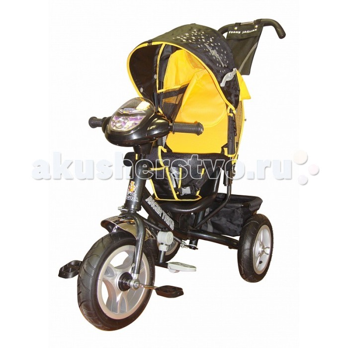 Велосипед трехколесный Funny Jaguar Lexus Racer Trike Air MS-0637 ICLexus Racer Trike Air MS-0637 IC Велосипед трехколесный Funny Jaguar Lexus Racer Trike Air MS-0637 ICLexus Racer Trike Air MS-0637 ICДетский трехколесный велосипед Funny Jaguar Lexus Racer Trike Air MS-0637 IC с музыкальной панелью, колясочной крышей на надувных колесах c новой облегченной формой колесных дисков – настоящее спасение для мам с маленькими детьми. Главное место для ребенка – анатомическое кресло, дополненное специальным чехлом из ткани. Данный чехол выступает страховкой для маленьких ребят, так как имеет разделитель для ног. К тому же, предусмотрен защитный поручень с мягкой накладкой. Велосипед Funny Jaguar дополнен подголовником, позволяющим ребенку отдыхать во время движения. Для солнечной погоды имеется складной козырек. Производитель предусмотрел и удобство управления велосипедом для родителей. Надежная хромированная ручка позволяет с легкостью управлять велосипедом, за счет поворота переднего колеса и задавать направление движения. Детский трехколесный велосипед позволяет ребенку наслаждаться прогулкой и самому участвовать в управлении.<br>