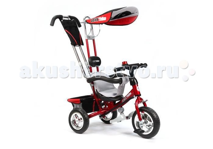 Велосипед трехколесный Lexus Lexx Trike с отдельной управляемой ручкойLexx Trike с отдельной управляемой ручкой Велосипед трехколесный Lexus Lexx Trike с отдельной управляемой ручкойLexx Trike с отдельной управляемой ручкойСпешите порадовать Вашего малыша! Детский трехколесный велосипед Lexus Lexx Trike GT5615 с отдельной управляемой родительской ручкой. При необходимости ручку можно снять. Оригинальный дизайн и яркие расцветки модели придутся по вкусу самому взыскательному родителю. Его отличительными чертами являются хромированные облегченная рама, ручка-толкатель и подножки. Ручка-толкатель крепится отдельно от тента, что создает для ребенка дополнительный комфорт во время прогулки. Характеристики: рама и ручка-толкатель металлические, хромированные управляемая ручка-толкатель крепится отдельно от тента колёса из хромированного металла с «шинами» из мягкого износостойкого пластика педали - рифлёные пластиковые удобное эргономическое сидение из чёрного пластика на сиденье удобная мягкая накладка ребёнок подрос и может «рулить» сам - тогда снимается ручка-толкатель подножки также можно демонтировать багажная корзина крепится сзади (тканевая, с жёстким дном и сеточками по бокам) на руле звонкий металлический звоночек козырёк-тент тканевый, с сетчатым окошком посередине, козырёк складывается на ручку-толкатель крепится рюкзачок с клапаном на «липучке». Есть 2 накладных сетчатых кармашка. Возраст: от 1,5 до 4 лет Материал: металл, пластмасса Диаметр переднего колеса: 25 см Диаметр заднего колеса: 20 см Вес брутто: 10.5 кг В комплекте: велосипед козырёк-тент багажная корзина рюкзак страховочное оборудование<br>