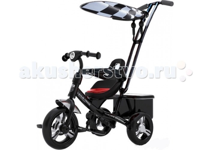 Велосипед трехколесный Lexus Trike Next 2014Trike Next 2014 Велосипед трехколесный Lexus Trike Next 2014Trike Next 2014Трехколесный велосипед Lexus Trike Next с управляемой родительской ручкой и удобной корзинкой для игрушек. Регулируемый тент защищает малыша от солнца и дождя. Характеристики: легкая и быстрая сборка с помощью всего двух инструментов, которые входят в комплект ручка-толкатель - функция регулировки высоты и измененный угол наклона позволяет ногам родителей не задевать багажную сумку сидение регулируется по горизонтали в трех положениях и имеет удобный съемный матрас, который надежно крепится к сиденью липучками бампер безопасности расположен на уровне груди ребенка для его большей защиты колёса - закрытые подшипники обеспечивают легкое и плавное катание, а новый материал из вспененного ПВХ гарантирует устойчивость к стиранию подножка - увеличена платформа и изменен угол наклона для максимального удобства ребенка багажная сумка выдерживает еще больше груза (до 2, 5 кг) благодаря обновленной системе крепежа к сидению защита от подделок - объемное тиснение, выполненное в форме узнаваемого медвежонка на руле и на спинке сиденья легко и эффектно выделяет оригинал модели среди множества подобных моделей велосипед сохранил и улучшил основные преимущества прошлой моделей: функция «свободное колесо», возможность прокручивания педалей без движения велосипеда, регулируемая по высоте ручка ремни безопасности 3-х точечные Переднее колесо 10 дюймов Задние колеса 8 дюймов Максимальная нагрузка 50 кг<br>