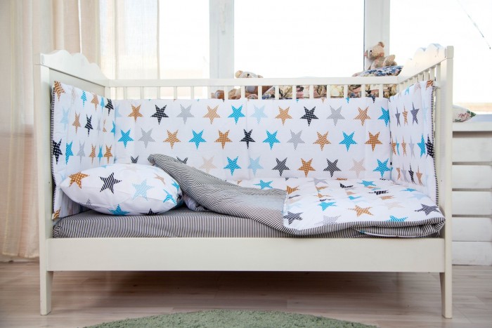 фото Комплект в кроватку Magic City Белое созвездие (7 предметов) с бортиками 30 см