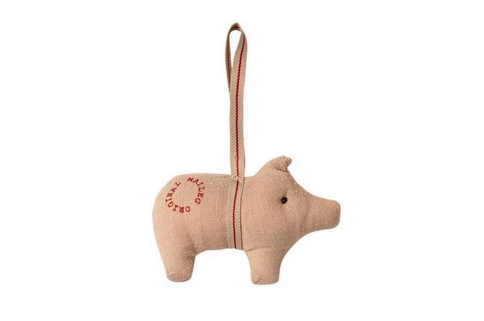 Maileg Елочная игрушка Поросенок хлопок 10 см 680₽