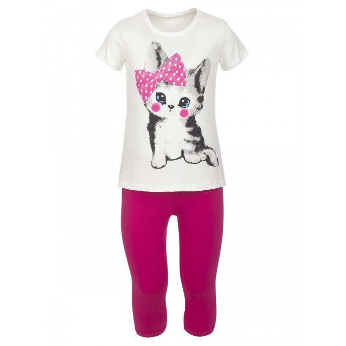 

M&D Комплект для девочки (футболка и капри) М1129, Комплект для девочки (футболка и капри) М1129