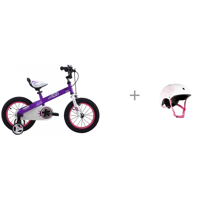 Шлемы и защита Maxiscoo Шлем для девочки Цветы и Велосипед двухколесный Royal Baby Honey Steel 16