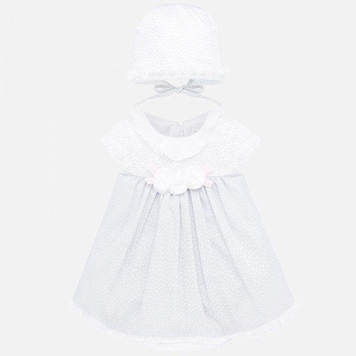 фото Mayoral комплект для девочки (платье и чепчик) new born 1855