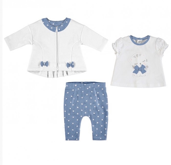 

Mayoral Комплект для девочки (спортивный костюм и футболка) New Born Кошка 1866, Комплект для девочки (спортивный костюм и футболка) New Born Кошка 1866