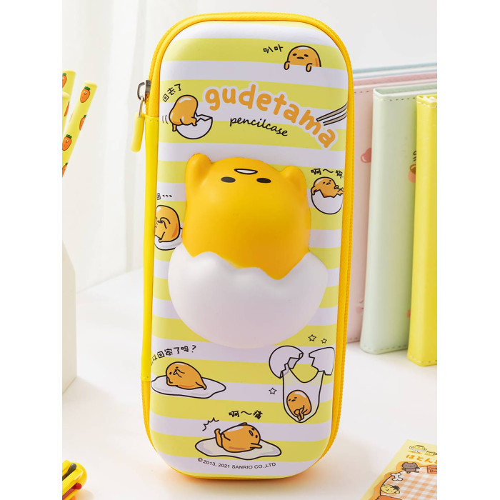 фото Mihi mihi пенал школьный со сквишем ленивый желток gudetama