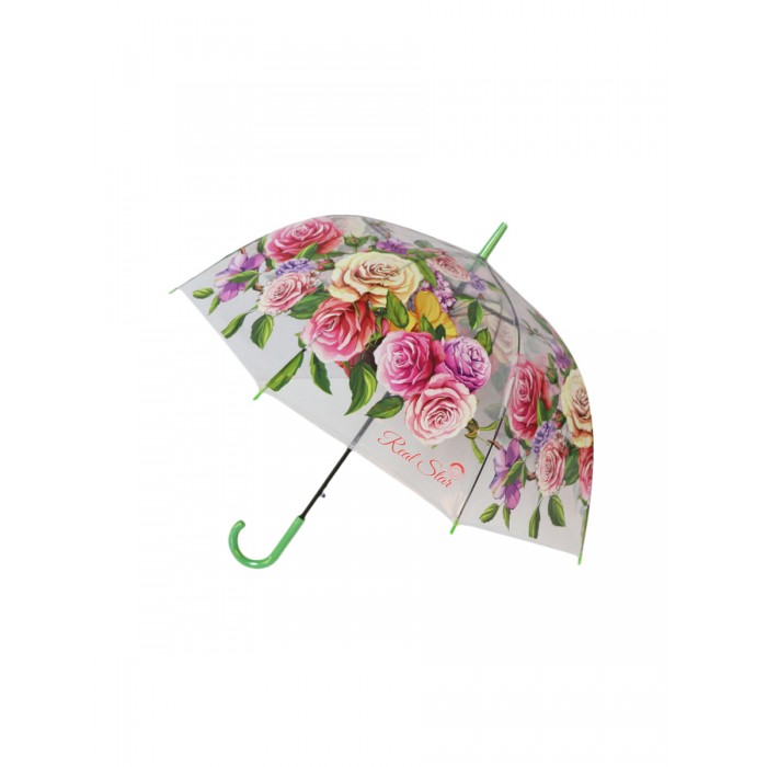 Зонт Mihi Mihi трость Цветы прозрачный купол