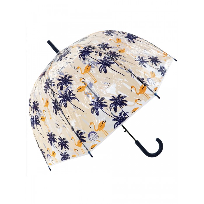 Зонт Mihi Mihi 7414 трость Тропический Фламинго прозрачный купол