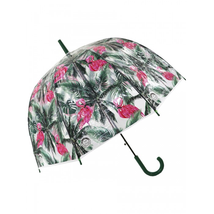 Зонт Mihi Mihi 7413 трость Тропический Фламинго прозрачный купол