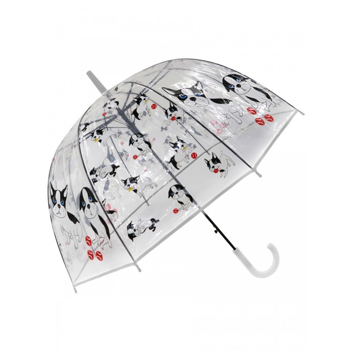 Зонт Mihi Mihi трость Puppies прозрачный купол