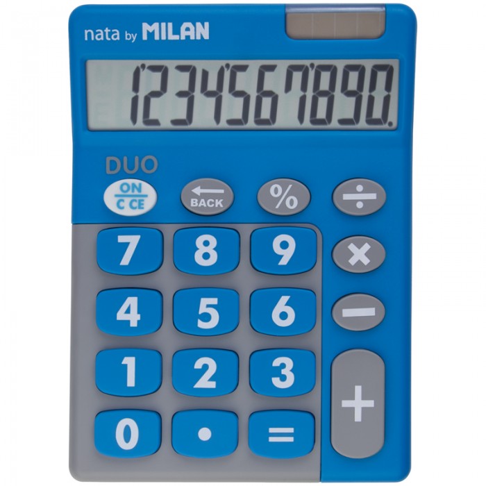 Канцелярия Milan Калькулятор настольный 10 разрядов двойное питание 145х106х21 мм Duo