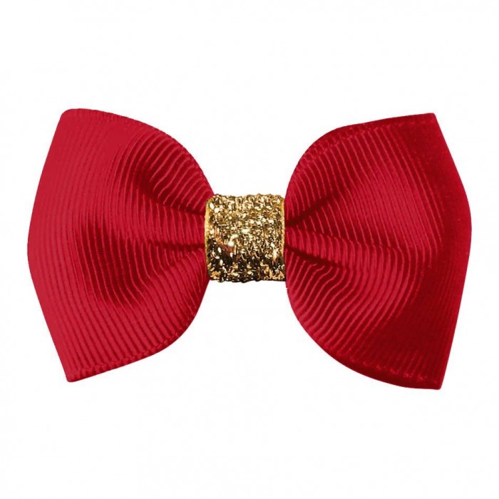 фото Milledeux заколка-зажим bowtie bow маленькая gold glitter