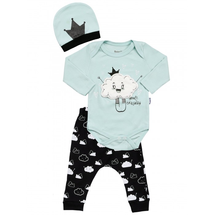 Комплекты детской одежды, Mini World Комплект для девочки (боди, брюки, шапка) MW15308  - купить со скидкой