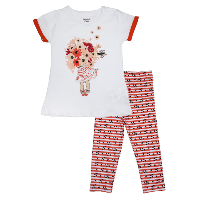 

Mini World Комплект для девочки (футболка, бриджи) MW17045, Комплект для девочки (футболка, бриджи) MW17045