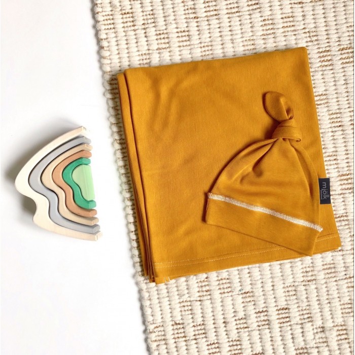 

Mjolk Комплект (пеленка и шапочка) Golden Brown Swaddle, Комплект (пеленка и шапочка) Golden Brown Swaddle