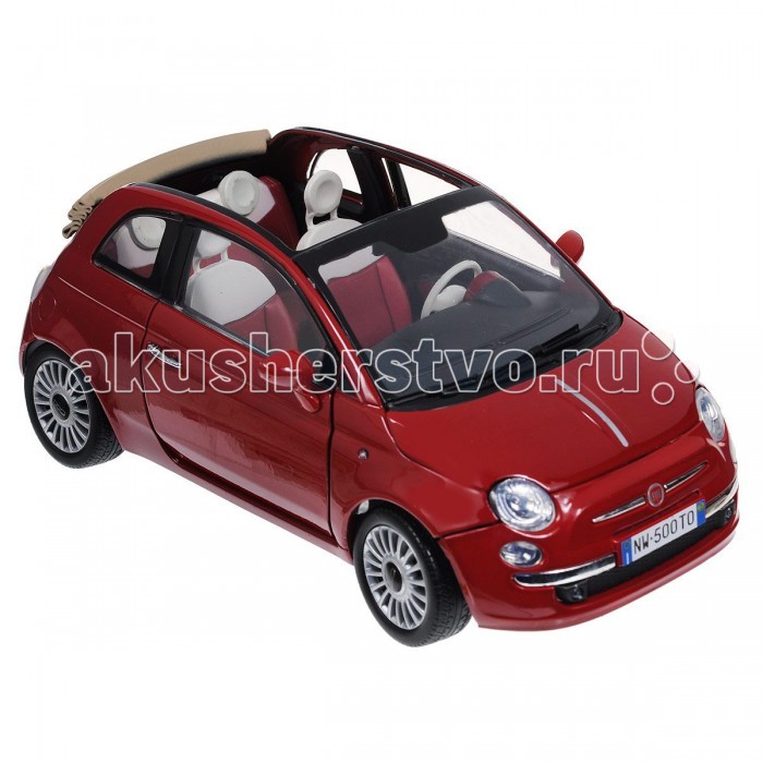Машины MotorMax Машинка коллекционная 1:24 Fiat Nuova 500 Cabrio