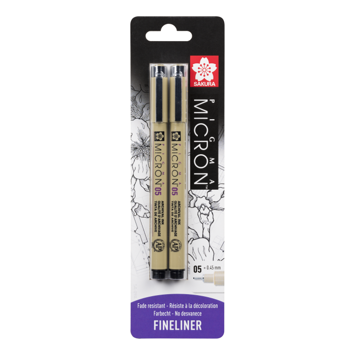 

Sakura Набор капиллярных ручек Pigma Micron 05 (толщина линии 0.45 мм) 2 шт., Набор капиллярных ручек Pigma Micron 05 (толщина линии 0.45 мм) 2 шт.