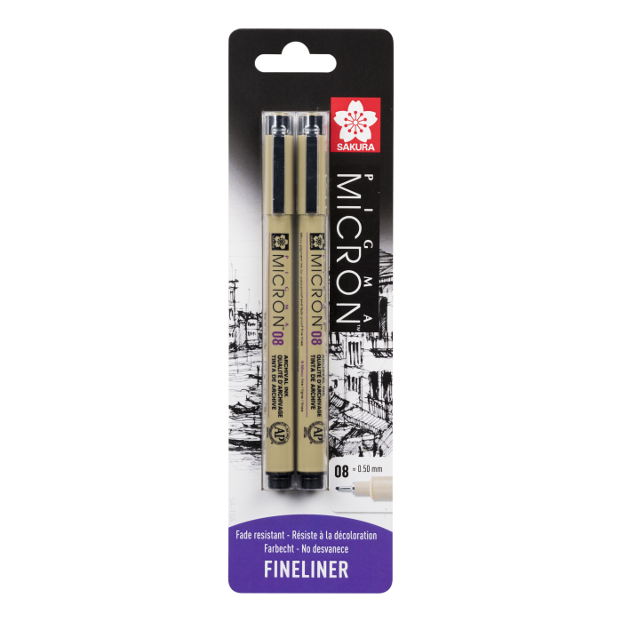 

Sakura Набор капиллярных ручек Pigma Micron 08 (толщина линии 0.5 мм) 2 шт., Набор капиллярных ручек Pigma Micron 08 (толщина линии 0.5 мм) 2 шт.