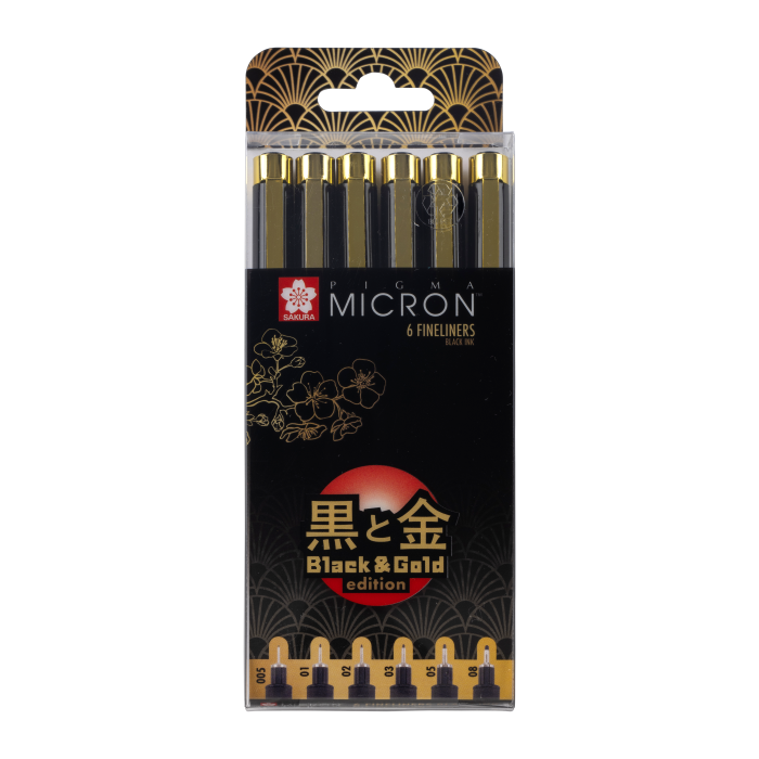 

Sakura Набор капиллярных ручек Pigma Micron Gold Limited Edition 6 шт., Набор капиллярных ручек Pigma Micron Gold Limited Edition 6 шт.