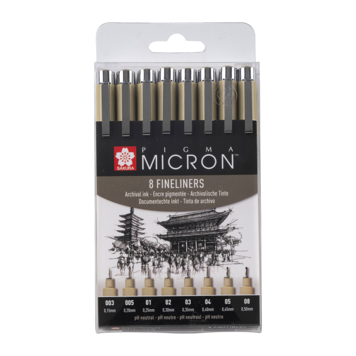 Sakura Набор капиллярных ручек Sakura Pigma Micron 8 шт.