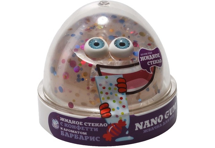 NanoGum Жвачка для рук Жидкое стекло с конфети и ароматом барбариса 50 г