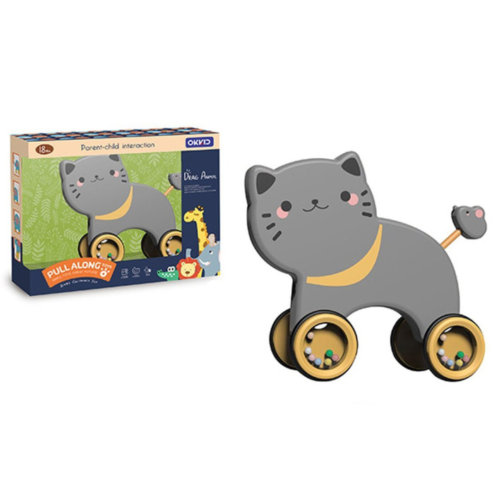 

Каталка-игрушка Наша Игрушка Котик на верёвочке, Котик на верёвочке