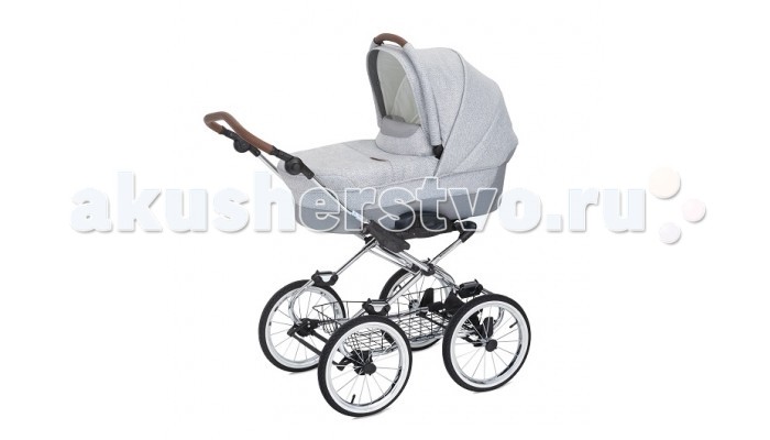 Коляска-люлька Navington Caravel 14 с сумкойCaravel 14 с сумкой Коляска-люлька Navington Caravel 14 с сумкойCaravel 14 с сумкойКоляска-люлька Navington Caravel 14 с сумкой - классическая коляска люлька с уникальной системой поворотных передних колес. Специальная конструкция позволяет передним колесам синхронно поворачиваться на угол до 30 градусов, тем самым значительно облегчая управление. Вместе с ременной системой амортизации и большими надувными колесами эта коляска по уровню комфорта для ребенка и удобства для мамы на голову опережает всех конкурентов. Разумеется, сама люлька имеет все необходимые регулировки и легко снимается. Шасси: Надувные колеса диаметром 37 см Фиксируемые синхронно поворотные передние колеса Возможность устанавливать прогулочный блок лицом и спиной к маме Регулируемая по высоте телескопическая ручка (в диапазоне 73-112 см) Металлическая корзина для покупок Ременная система амортизации Стальная хромированная рама. Люлька: Регулируемая в 2 положениях спинка Полозья для укачивания ребенка Ручка на капюшоне для переноски Съемный матрасик Съемные пригодные для стирки чехлы (утепленные) Cолнцезащитный козырек в капюшоне.<br>