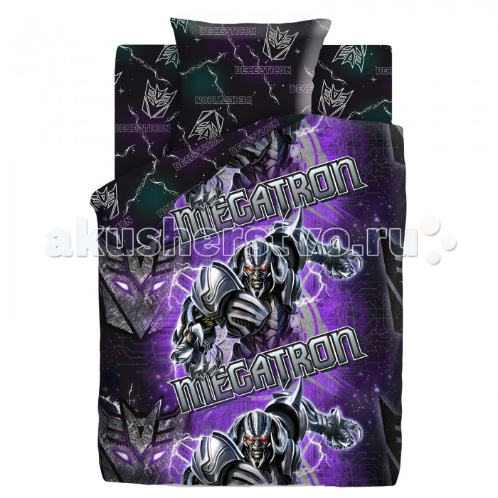 Постельное белье 1.5-спальное Непоседа Transformers Neon Мегатрон 1.5-спальное (3 предмета) transformers фонарик проектор 3 в 1