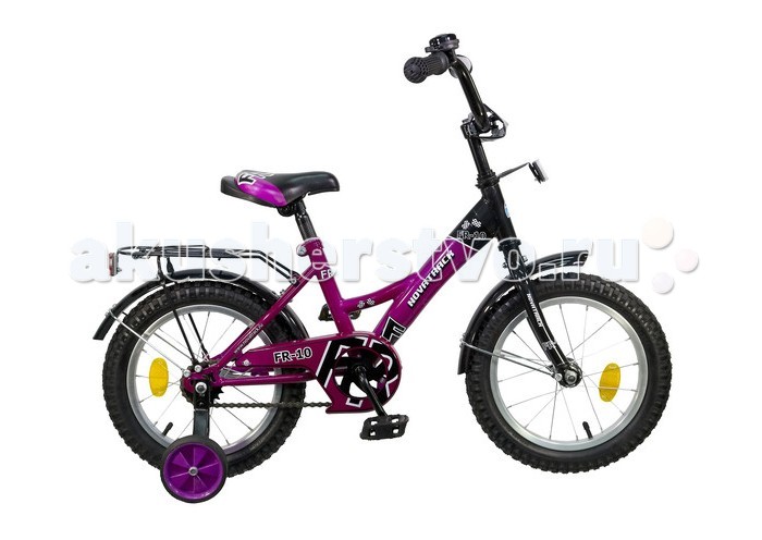 Велосипед двухколесный Novatrack Fr-10 14Fr-10 14 Велосипед двухколесный Novatrack Fr-10 14Fr-10 14Велосипед двухколесный Novatrack Fr-10 14 - это надежный велосипед для малышей 3-5 лет. Велосипед подойдет и начинающим гонщикам, так как в комплекте есть страховочные колеса. Высокое качество сборки не оставляет сомнения, что велосипед прослужит долго и без непредвиденных поломок, даже если ваш малыш будет гонять на нем ежедневно по несколько часов подряд. Особенности: стальная рама высода сидения и руля регулируется тормоз ножной цепь закрыта щитком система ограничения руля крылья удлиненные, расположены над обоими колесами, сделаны из металла, окрашены в тон рамы аксессуары: бакажник, 4 светоотражателя, звонок Диаметр колес: 14<br>