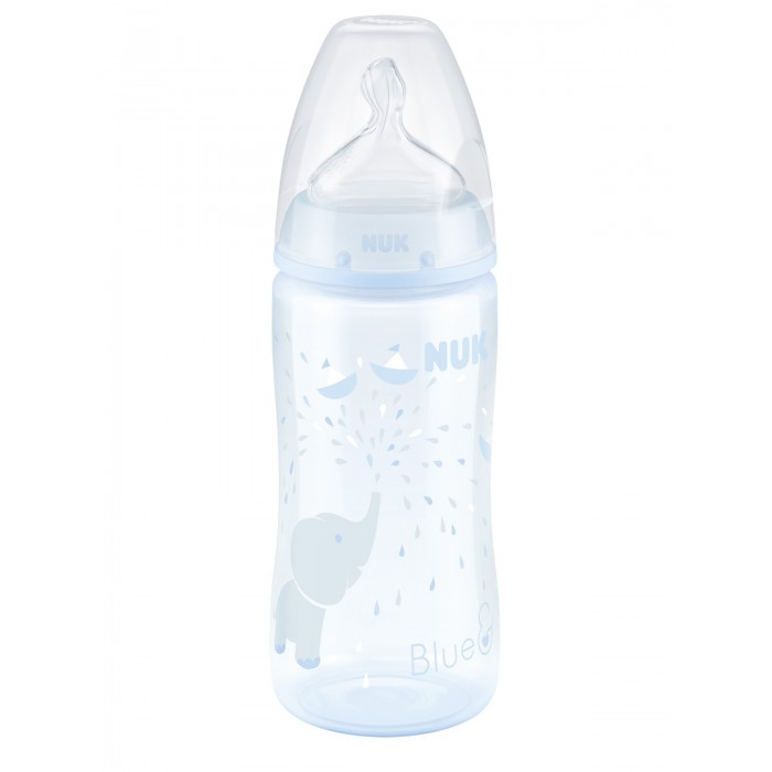 фото Бутылочка nuk baby blue слоник 300 мл силиконовая соска м