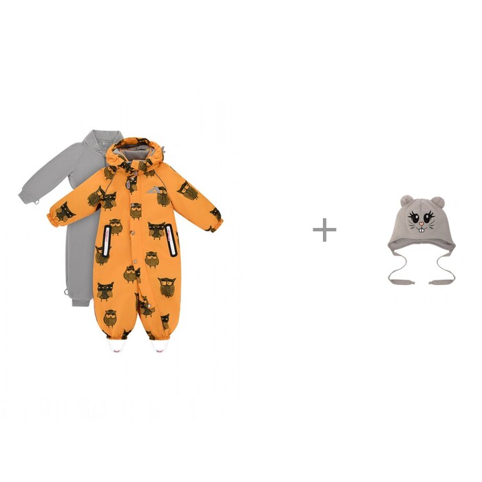 

Oldos Комбинезон для девочки Ниа и Шапка с завязками Банни, Комбинезон для девочки Ниа и Шапка с завязками Банни