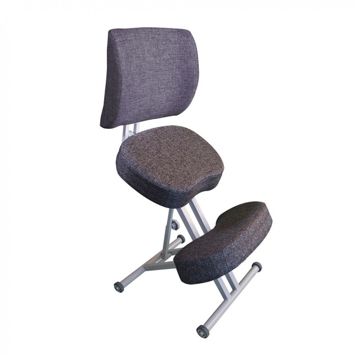Олимп Коленный стул со спинкой и повышенной мягкостью СК2-2 (серый корпус)
