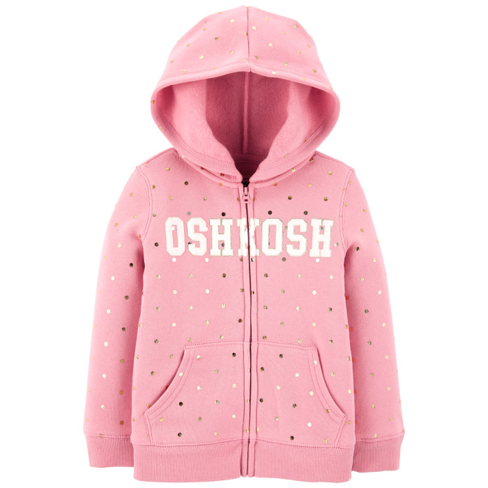 

OshKosh B'gosh Толстовка с капюшоном и золотым горохом для девочки, Толстовка с капюшоном и золотым горохом для девочки