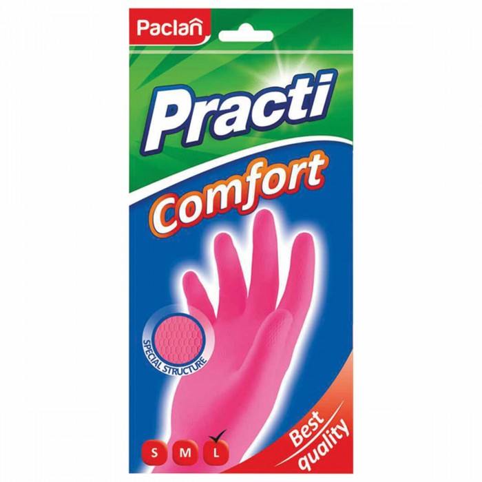 Хозяйственные товары Paclan Перчатки хозяйственные латексные Practi Comfort