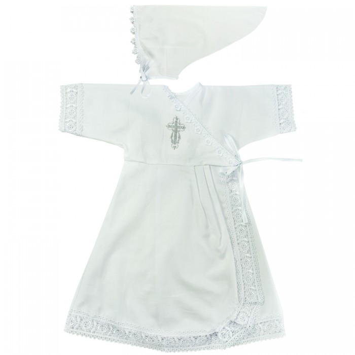 Папитто Крестильный набор для девочки: платье и косынка 1308 - фото 1