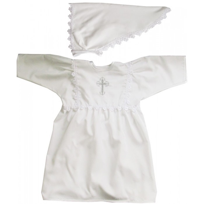 Папитто Крестильное платье для девочки с косынкой