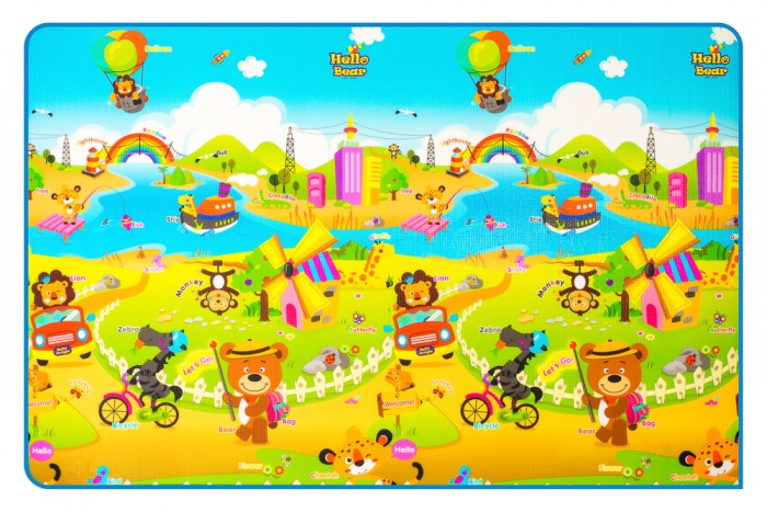 Игровой коврик Parklon Двухсторонний Мишка на каникулах/Дороги Prime LivingДвухсторонний Мишка на каникулах/Дороги Prime Living Игровой коврик Parklon Двухсторонний Мишка на каникулах/Дороги Prime LivingДвухсторонний Мишка на каникулах/Дороги Prime LivingParklon Двухсторонний Мишка на каникулах/Дороги Prime Living Напольный коврик для детей с рисунками с двух сторон: «Дороги» и «Мишка на каникулах». Играйте в гонки и устраивайте прогулки игрушкам, а если надоест, переверните и рассматривайте с малышом яркие картинки, придумывайте истории про нарисованных животных. Этот коврик для детей выбирают за безопасность, легкость ухода. Он произведен из пищевого полиэтилена, мягкий, плотный, не пропускает холод, не скользит.<br>