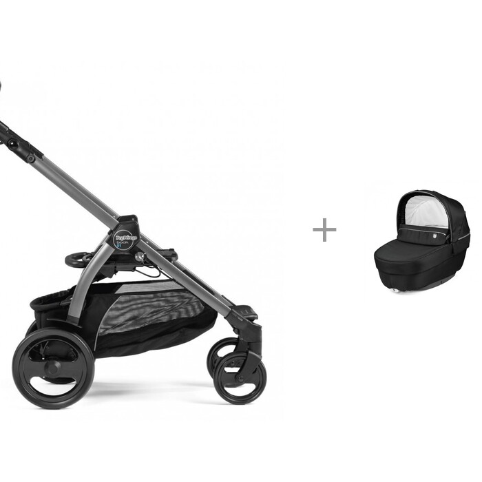 фото Коляска-люлька peg-perego шасси book plus 51 titania графит с люлькой culla elite