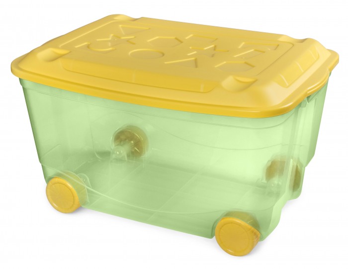Пластишка Ящик для игрушек на колесах 58х39х34 см с декором