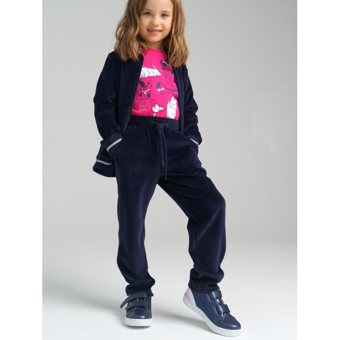 Комплекты детской одежды, Playtoday Комплект трикотажный для девочек бомбер и брюки 32122028  - купить со скидкой