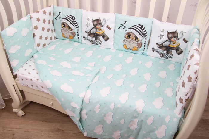 фото Комплект в кроватку подушкино панно подушками друзья герои (6 предметов)