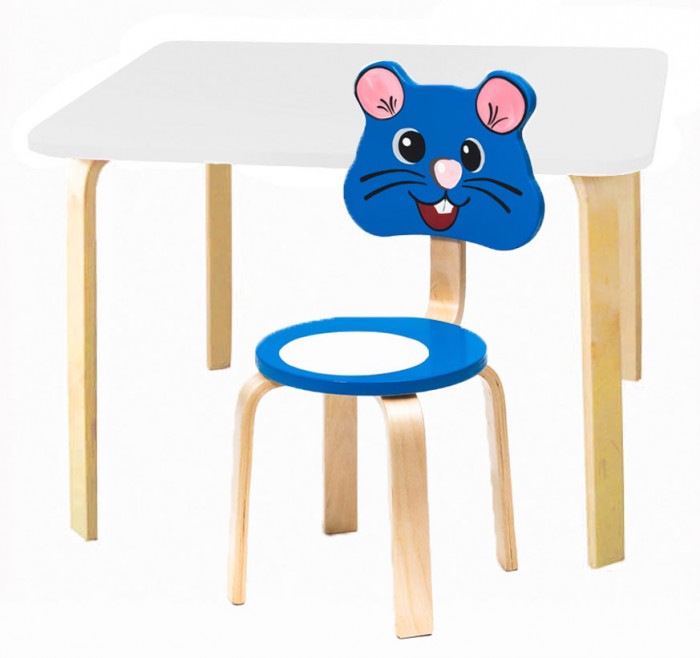 фото Polli Tolli Комплект детской мебели Мордочки с белым столиком