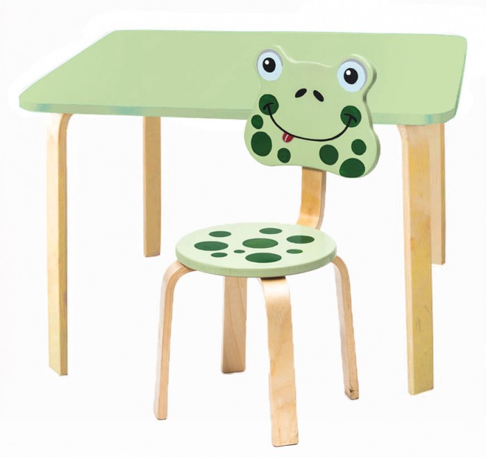 фото Polli Tolli Комплект детской мебели Мордочки с салатовым столиком