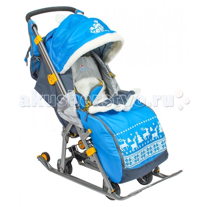 Санки-коляска R-Toys Kelkka Arctic на больших колесахKelkka Arctic на больших колесах Санки-коляска R-Toys Kelkka Arctic на больших колесахKelkka Arctic на больших колесахСанки-коляска R-Toys Kelkka Arctic на больших колесах новая модель от компании R-Toys. Санки оснащены высокопрочным стальным каркасом, устойчивыми плоскими полозьями, выдвижной колесной базой, высоким складным трехсекционный козырьком с увеличенной высотой по спинке. Материал всех 6 колес, в том числе и 2 маленьких – EVA. Сверхпроходимые прорезиненные колеса на педальном механизме созданы для наилучшего передвижения по асфальтированной поверхности. Полностью раскрывающаяся, съемная утепленная попона с боковыми защитными ветровиками закрывает ребенка от ветра. Чехол – с 2 молниями по бокам для удобного открывания с обеих сторон. Вы сможете вытащить ребенка с любой стороны, открыв одну из двух молний. Большой капюшон как у настоящей коляски. Спинка опускается до горизонтального положения с помощью крепления- рычага сзади спинки- очень надежная и прочная система. 3 положения спинки: сидячее, полугоризонтальное, горизонтальное. Посадочное место 32 см. Сиденье обтянуто искуственной замшей- Алькантара. Износостойкая, бархатистая ткань, приятная на ощупь, которую часто применяют в автомобильном тюнинге. Подножка для ног с регулируемым углом наклона, включая горизонтальное, позволяющее ребенку в положении лежа комфортно вытягивать ножки. Длина такого лежачего места- 90 см. На капюшоне- съемный дождевик на молнии из ветрозащитной прозрачной пленки.<br>