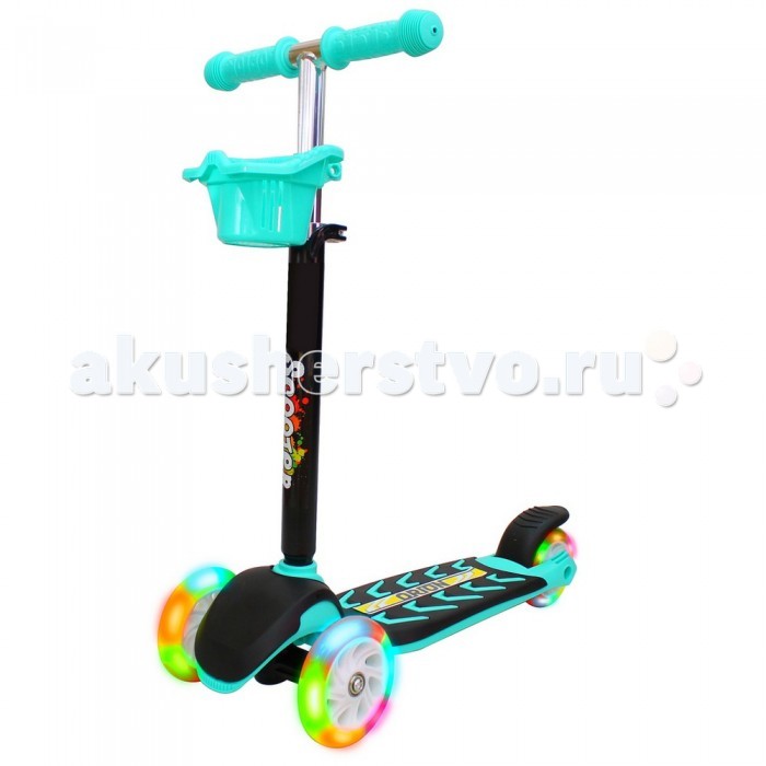 Трехколесный самокат R-Toys Midi Orion со светящимися колесами 164в6Midi Orion со светящимися колесами 164в6 Трехколесный самокат R-Toys Midi Orion со светящимися колесами 164в6Midi Orion со светящимися колесами 164в6Уникальность Трехколесного самоката R-Toys Midi Orion 164в6 - в колесах. Все 4 колеса светятся разноцветными огоньками. 2 передних колеса и 2 задних колеса. Выглядит это завораживающе. И большая польза от этих светящихся колес в вечернее время, когда Вы сможете долго следить за малышом при отдалении его от Вас на большое расстояние. Другая уникальность этого самоката - съемная вместительная корзинка на руле. По размерам эта модель занимает место между MINI и MAXI, поэтому мы назвали ее MIDI. Самокат идеально подойдет для подросших малышей, сможет стать их первым самокатом, будет сопровождать малыша и расти вместе с ним до школьного возраста. Красивый рельефный рисунок на платформе в виде крылышков - это знак Ориона. С самокатом ORION Ваш малыш будет парить в воздухе - он действительно, очень легкий и скоростной. Платформа выглядит по-дизайнерски стильно, созданная из 2-х слоев пластика - черного и цветного, она приковывает взгляды. Платформа - очень широкая и устойчивая. Инженеры разработали переднюю часть самоката таким образом, что благодаря продуманному упору впереди малыш не перевернется на самокате. Гибкая подножка сделана из мягкого пластика, усиленного стекловолокном, тем самым исключая риск травмирования ребенка об нее. Рельефная антискользящая поверхность не даст ножкам малыша соскользнуть с платформы самоката. Посредине платформы - наждачная рельефная полоска для удобства ноги. Самокат имеет уникальную запатентованную систему управления. Самокат управляется системой наклонов. Технология двойных передних колес создана специально для самых маленьких детей и обеспечивает безопасность при катании. Алюминиевая рама - очень легкая и эргономичная, создана специально для самых маленьких. Литые колеса из разноцветного высококачественного полиуретана PU HQ (high quality) с нейлоновым наполнителем. Материал колеса HQ имеет высокую степень отскока. Высокоточные и скоростные подшипники ABEC 5. Алюминиевая ручка-телескопик меняется по высоте в 3-х разных положениях: 61,5/ 68,5/ 75,5 см. Прочный стальной эксцентрик позволит регулировать высоту руля. Все легко и просто. Очень удобные ручки на руле с большим наконечником для безопасности рук. Они защитят руки малыша во время падения. Комфорт и большая износостойкость. А уже полюбившуюся всеми детьми систему управления самокатом наклоны/повороты оценят малыши, которые только знакомятся со своим первым в жизни транспортом. Уже доказано, что эта уникальная система управления позволят очень быстро научится кататься на самокате. Самокат идеально подходит для развития ребенка. Широкий длинный тормоз со стальной пластиной на внутренней стороне тормоза - для быстрой и безопасной остановки. Комфорт в использовании: низкая платформа для большей устойчивости помогает ребенку долгое время не уставать и ездить на самокате на более длинные дистанции. Этот грамотно разработанный самокат будет радовать Вас и Вашего малыша в течении многих лет. Вы по достоинству оцените это! Ваш малыш станет счастливым обладателем самоката с крыльями под названием ORION. Размеры самоката: 61,5/68,5/75,5x29x55,5 см<br>