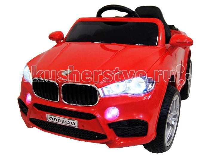Электромобиль RiverToys BMW O006OO VIPBMW O006OO VIP Электромобиль RiverToys BMW O006OO VIPBMW O006OO VIPЭлектромобиль RiverToys BMW O006OO VIP - компактная машинка с отличный функционалом. Оснащена двумя способами управления - непосредственно из салона, а также с помощью индивидуального пульта дистанционного управления. Таким образом, на электромобиле может кататься не только опытный водитель, но и новичок, который только познает азы вождения детского автотранспорта. Электромобиль оснащен всем самым необходимым для увлекательного катания: звуковые эффекты, свет фар, магнитола и реалистичный салон. Особенности: Стильный седан для детей от 2 до 7 лет. Выполнен на основе дизайна автомобиля BMW. Обеспечивает комфортное катание по городу и парковым дорожкам. Компактные размеры позволяют с легкостью заносить машинку в лифт. Каучуковые колеса обеспечивают отличное сцепление с дорожным покрытием. Отличная амортизация для комфортного катания по сложным участкам дороги. Свет передних, задних и противотуманных фар, обеспечивает отличную заметность машинки. Реалистичная имитация боковых зеркал. Качественный металлический каркас и прочный корпус из закаленного полипропилена. Для быстрой посадки в салон, созданы открывающиеся двери с надежными фиксаторами. Эргономичное, пластмассовое сидение с цельной спинкой. Сидение оснащено поясным ремнем безопасности. Легкое руление за счет нескользящего покрытия руля. Электромобиль включается с помощью кнопки. Оснащен двумя скоростями для движения вперед и одной задней скоростью. Может развивать скорость до 6 км/ч. Скорость движения назад до 3 км/ч. Газ и тормоз совмещены в одной педали. Индивидуальный пульт дистанционного управления позволяет управлять машинкой с расстояния свыше 50 метров. Пульт управления подключается через Bluetooth. Красивая подсветка приборной панели. Индикатор заряда аккумулятора позволяет узнать когда необходимо поставить аккумулятор на подзарядку. Современная магнитола с разъемами USB, AUX и слотом для SD card, к которым можно подключать цифровые носители и слушать любимую музыку. Электромобиль оснащен откидной ручкой и маленькими задними колесиками, что позволяет транспортировать машинку по типу чемодана. Аккумуляторы: 6V 4,5Ahх2. Моторы: 35Wх2. Время беспрерывной работы: до 2 часов. Время зарядки аккумуляторов: 8-10 часов.<br>