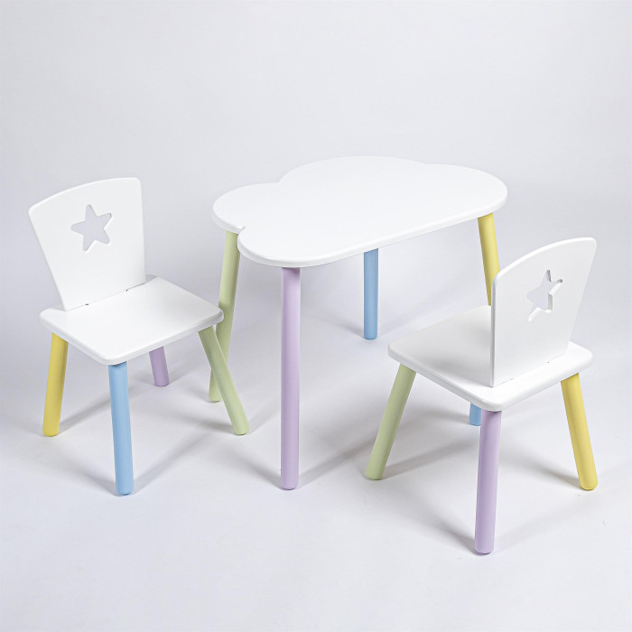  Rolti Baby Комплект детский стол Облачко и два стула Звезда