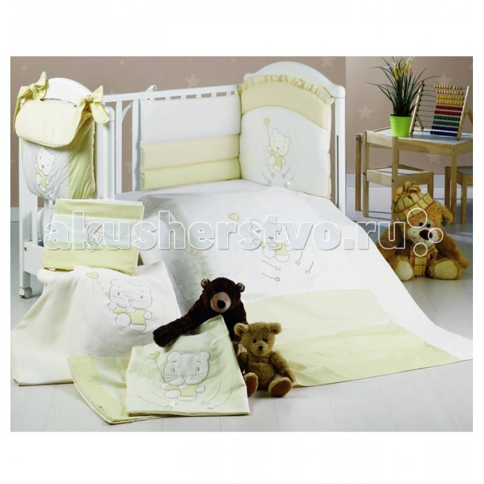 Комплект в кроватку Roman Baby Buffy (5 предметов)Buffy (5 предметов) Комплект в кроватку Roman Baby Buffy (5 предметов)Buffy (5 предметов)Buffy- очень нежный, изящный сет, от которого придут в восторг все члены семьи. Украшено симпатичными аппликациями. Особенности: - Изготовлено только из натуральных гипоаллергенных материалов, с использованием нетоксичных красителей; - Украшено симпатичными аппликациями; - Белье можно стирать при температуре не выше 30 гр в режиме бережной стирки; - Белье выдерживает многочисленные стирки, не теряя своего внешнего вида; - Чехол с бампера можно снять и постирать; В комплекте: - Одеяло - Пододеяльник - Наволочка 40 х 60 см - Подушка 40 х 60 см - Бортик на половину кроватки Материал: 100% хлопок Наполнитель бампера: синтепон Для кровати со спальным местом 125х65 см.<br>